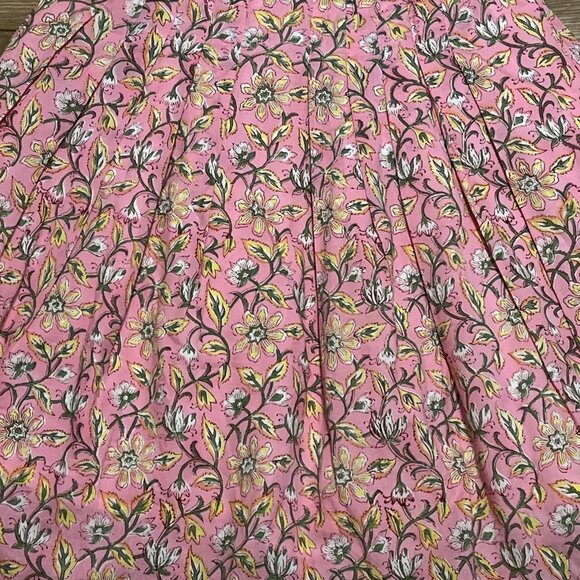 Madison Mathews Hope Mini Dress SZ Large Pink Floral Back Bow Tie Stretch - Picture 9 of 9